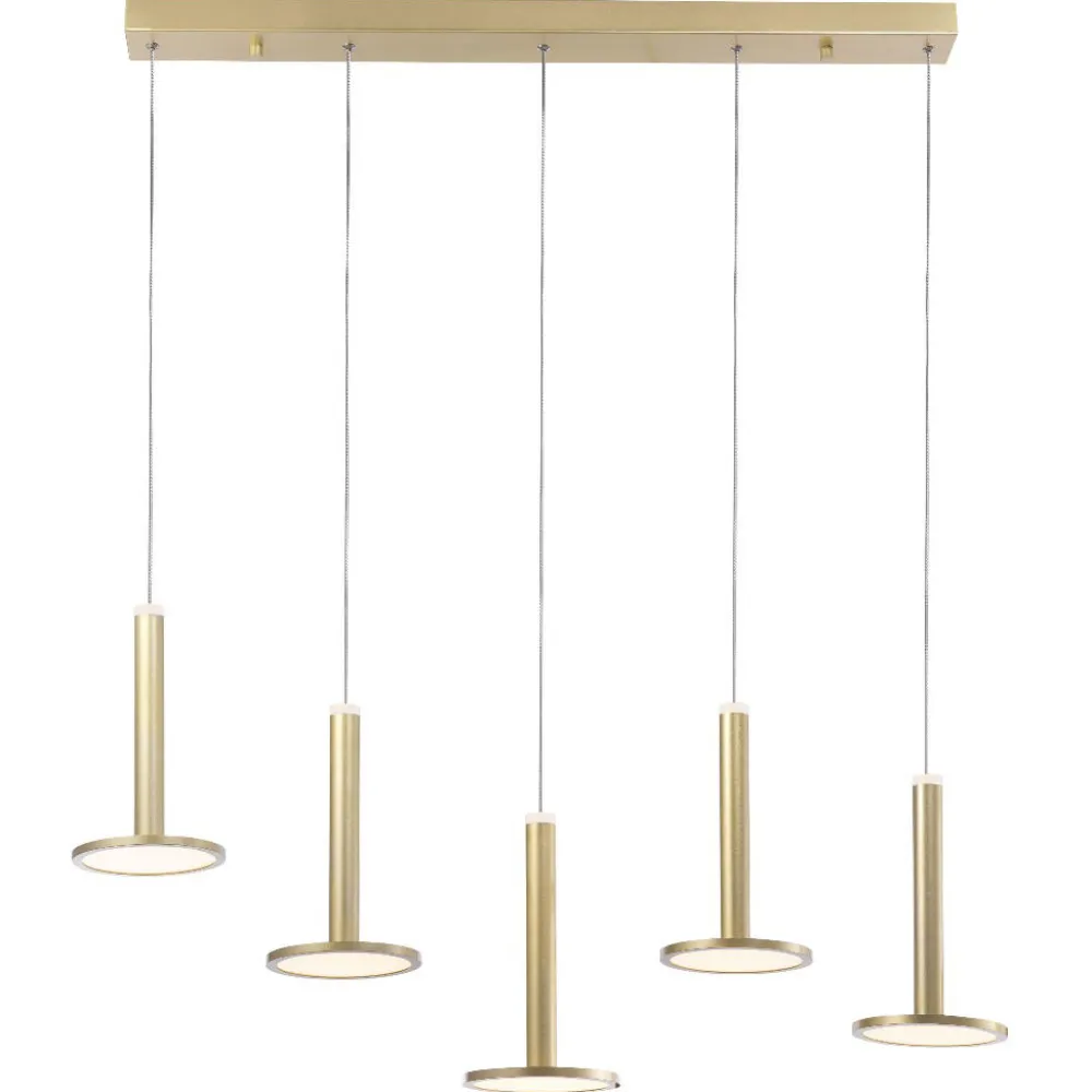 Lampadari Moderni-Selezionato da Mazzolaluce Lampadario per tavolo da pranzo binario ottone led 3000k