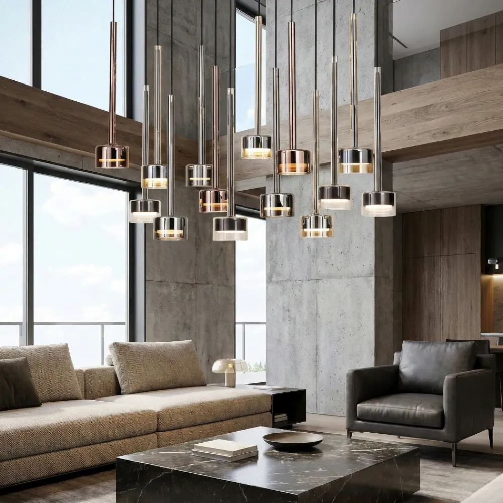 Lampadari Moderni-Selezionato da Mazzolaluce Lampadario per tavolo da soggiorno pendenti in vetro multicolor