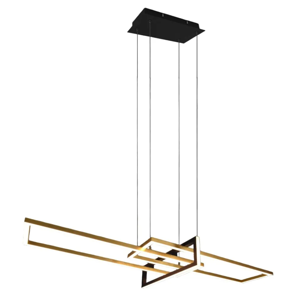 Lampadari Moderni-Selezionato da Mazzolaluce Lampadario per tavolo da soggiorno oro led 34w 3000k dimmerabile