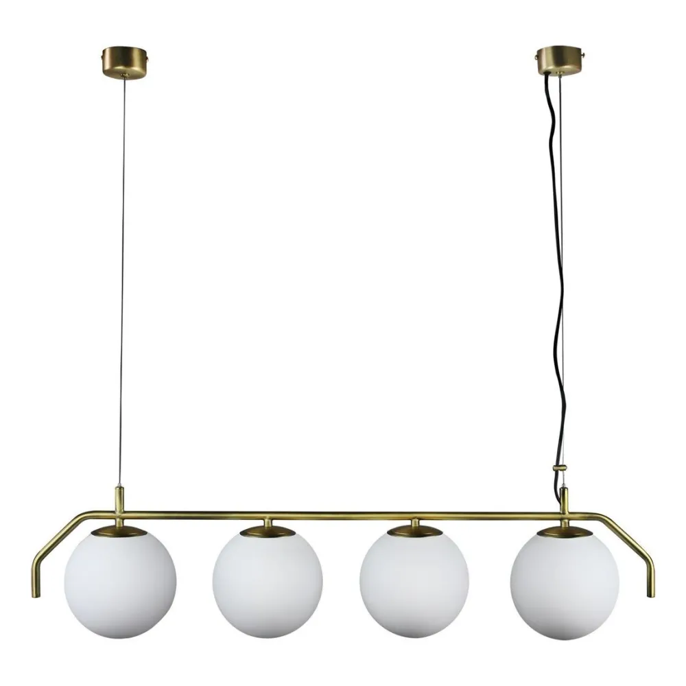 Lampadari Moderni-Selezionato da Mazzolaluce Lampadario per tavolo soggiorno moderno oro sfere bianche