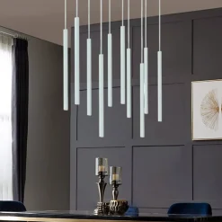 Lampadari Moderni-Selezionato da Mazzolaluce Lampadario per tavolo soggiorno moderno bianco