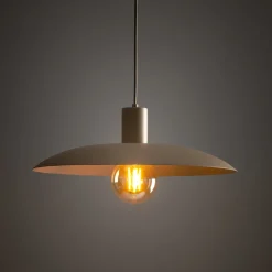 Lampadari Cucina-Selezionato da Mazzolaluce Lampadario piatto a sospensione 41 cm di metallo sabbia per cucina