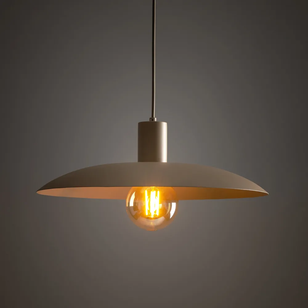 Lampadari Cucina-Selezionato da Mazzolaluce Lampadario piatto a sospensione 41 cm di metallo sabbia per cucina