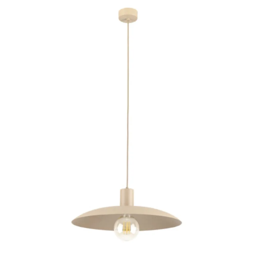 Lampadari Cucina-Selezionato da Mazzolaluce Lampadario piatto a sospensione 41 cm di metallo sabbia per cucina
