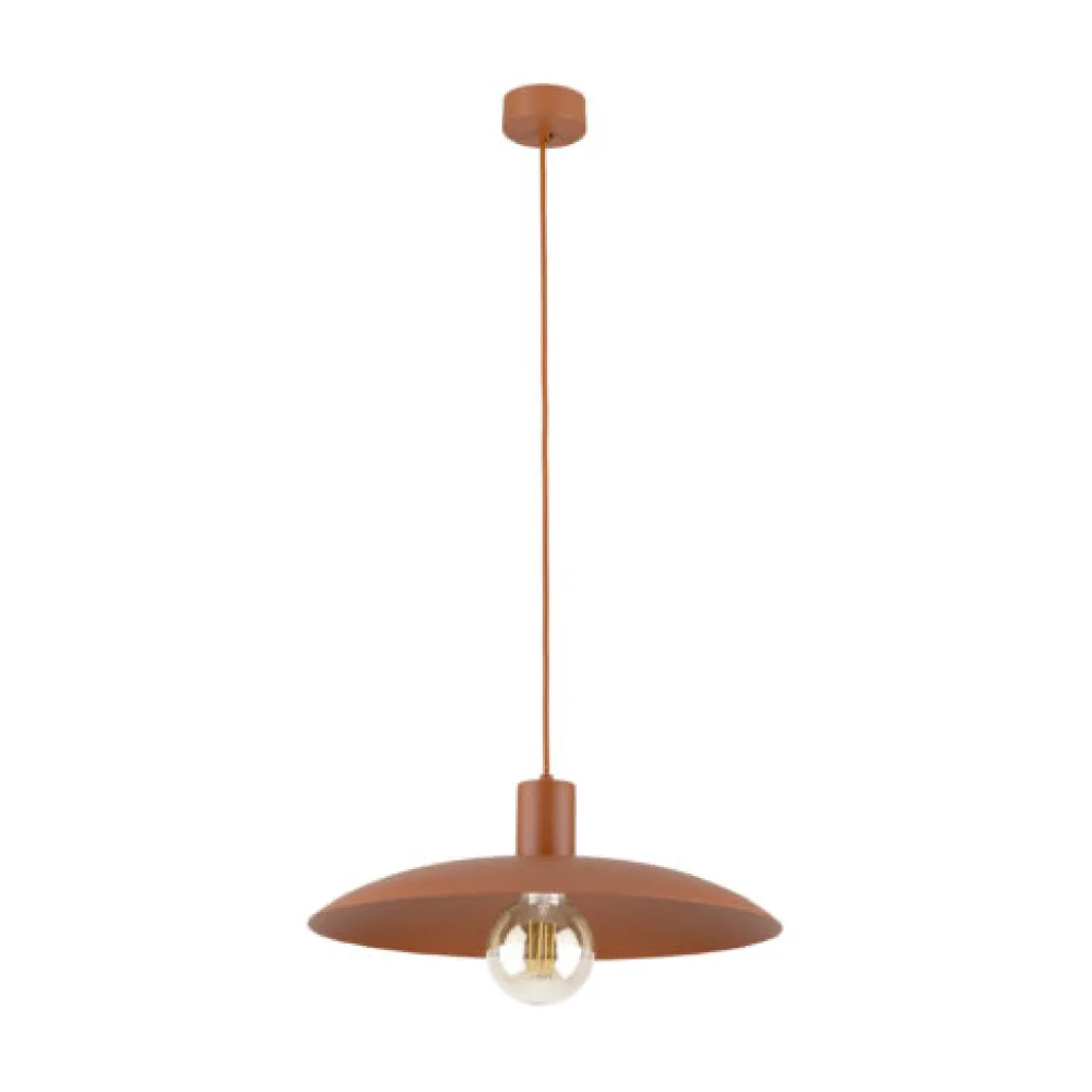 Lampadari Cucina-Selezionato da Mazzolaluce Lampadario piatto 41 cm a sospensione rosso mattone per cucina