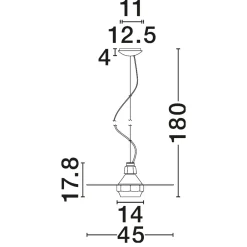 Lampadari Cucina-Selezionato da Mazzolaluce Lampadario piatto 45 cm a sospensione in vetro bianco fume design moderno per cucina