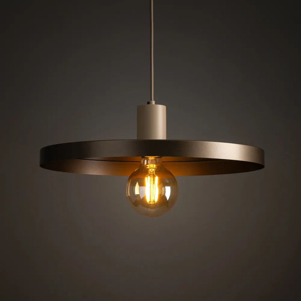 Lampadari Cucina-Selezionato da Mazzolaluce Lampadario piatto 40 cm sabbia marrone per tavolo da pranzo