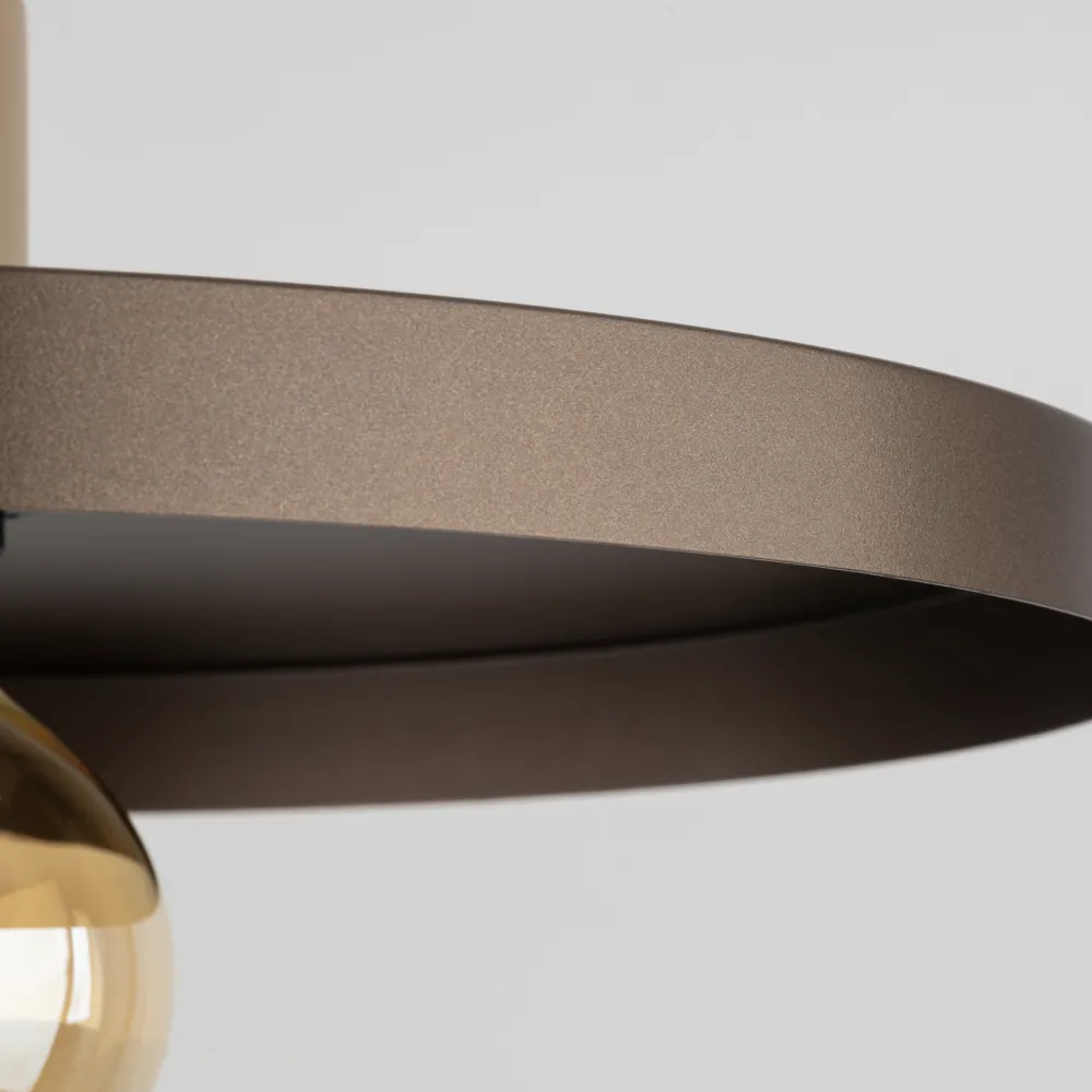 Lampadari Cucina-Selezionato da Mazzolaluce Lampadario piatto 40 cm sabbia marrone per tavolo da pranzo
