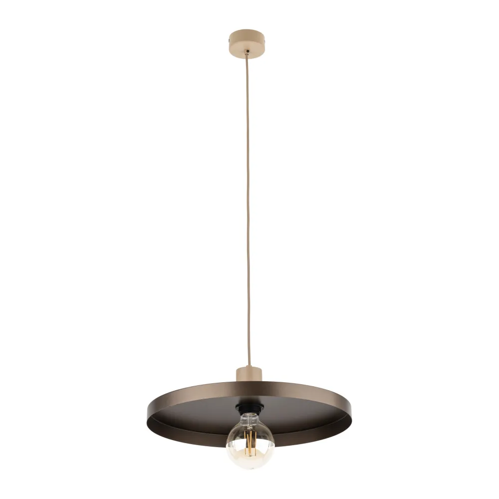 Lampadari Cucina-Selezionato da Mazzolaluce Lampadario piatto 40 cm sabbia marrone per tavolo da pranzo
