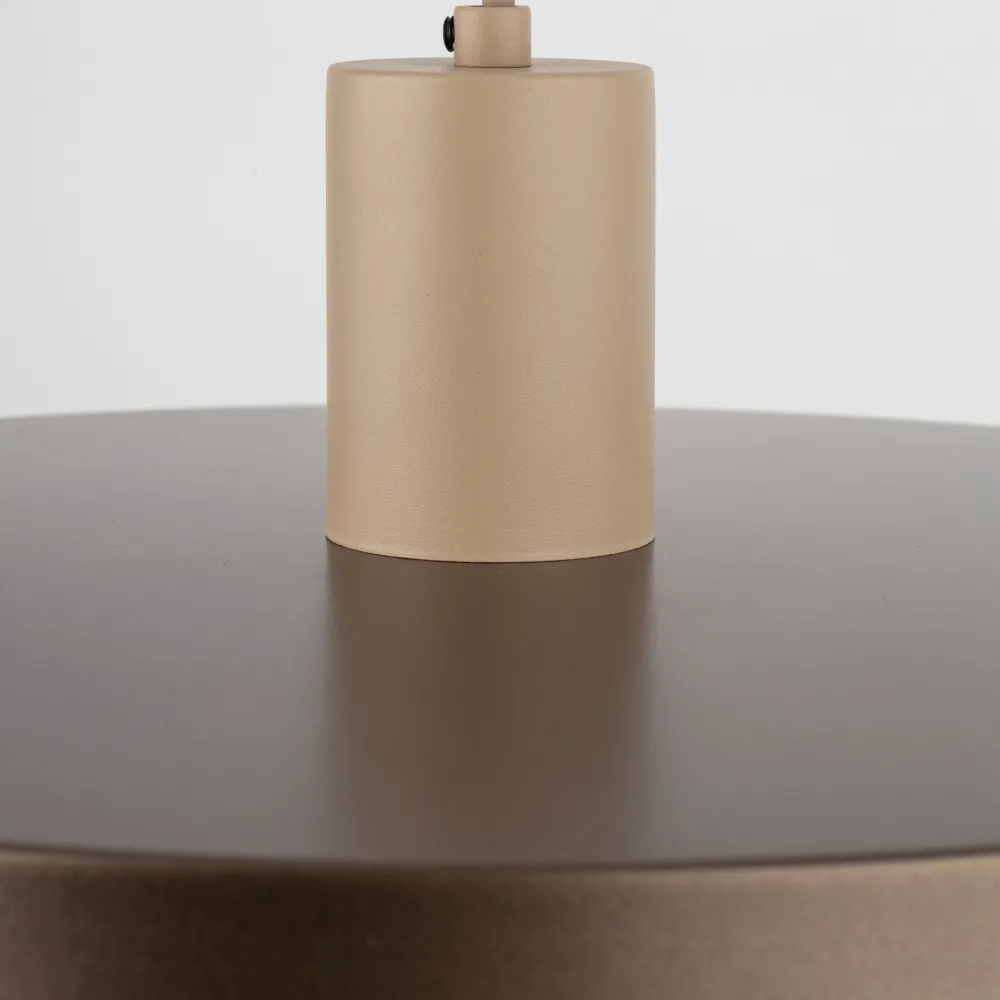 Lampadari Cucina-Selezionato da Mazzolaluce Lampadario piatto 40 cm sabbia marrone per tavolo da pranzo