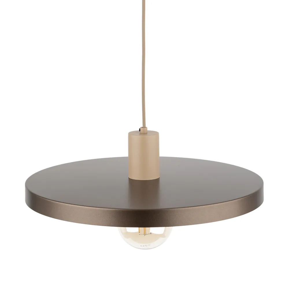 Lampadari Cucina-Selezionato da Mazzolaluce Lampadario piatto 40 cm sabbia marrone per tavolo da pranzo