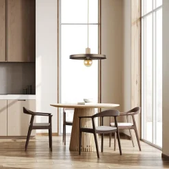 Lampadari Cucina-Selezionato da Mazzolaluce Lampadario piatto 40 cm sabbia marrone per tavolo da pranzo