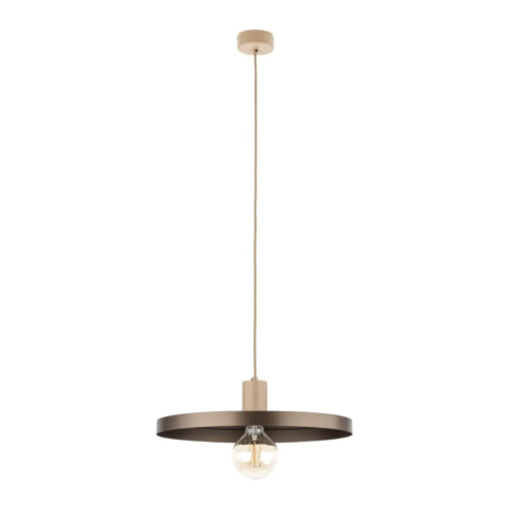 Lampadari Cucina-Selezionato da Mazzolaluce Lampadario piatto 40 cm sabbia marrone per tavolo da pranzo