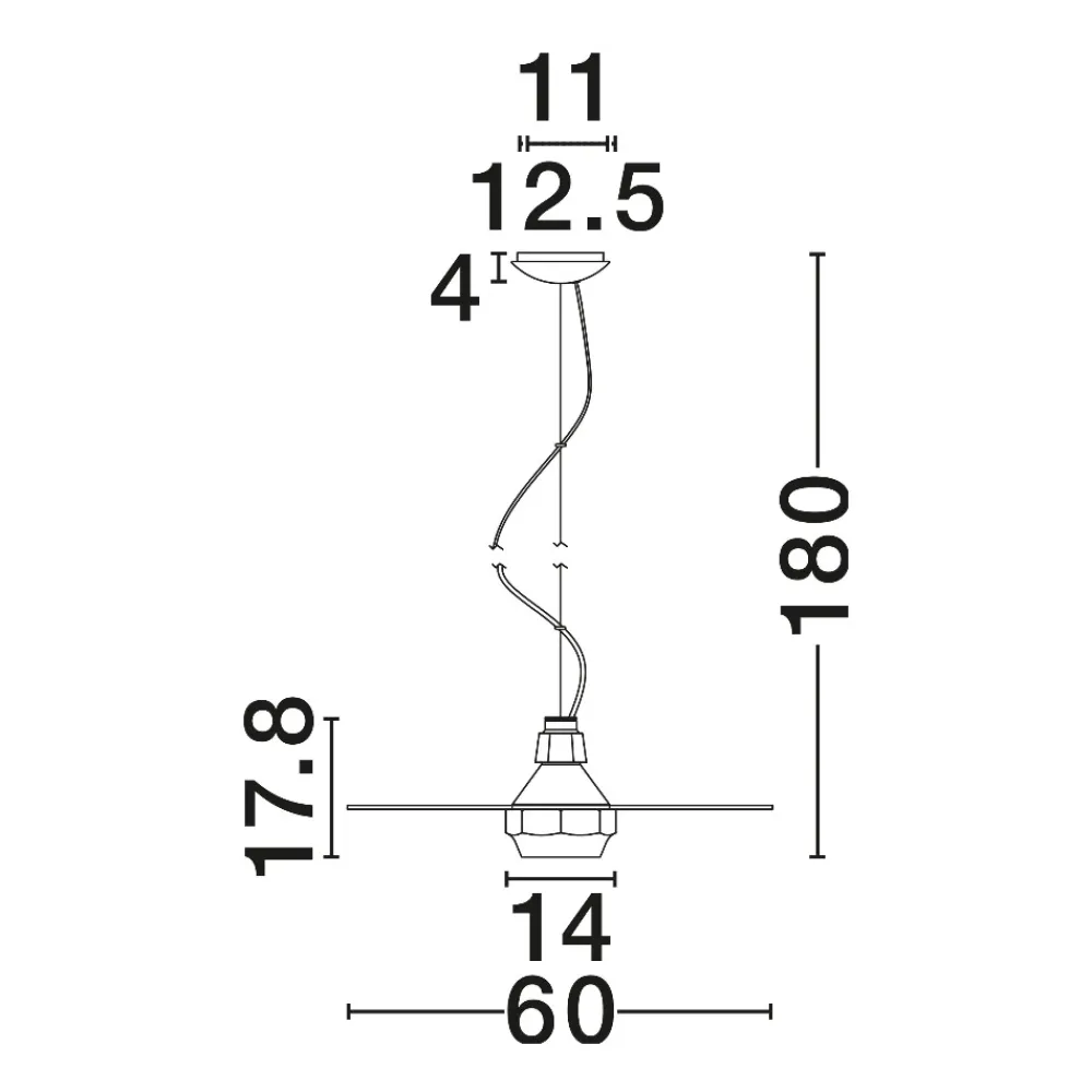 Lampadari Cucina-Selezionato da Mazzolaluce Lampadario piatto design moderno 60 cm in vetro bianco fume per cucina