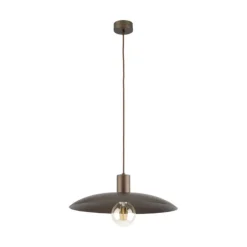 Lampadari Cucina-Selezionato da Mazzolaluce Lampadario piatto di metallo 41 cm marrone per cucina moderna