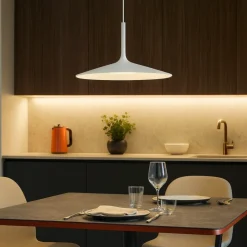 Lampadari Cucina-Linea Light Lampadario poe plus bianca led 15w 3000k per cucina