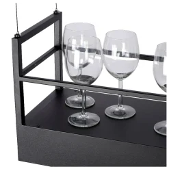 Lampadari Cucina-Selezionato da Mazzolaluce Lampadario porta oggetti a sospensione per isola cucina nero