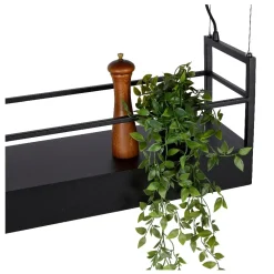 Lampadari Cucina-Selezionato da Mazzolaluce Lampadario porta oggetti a sospensione per isola cucina nero