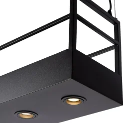 Lampadari Cucina-Selezionato da Mazzolaluce Lampadario porta oggetti a sospensione per isola cucina nero