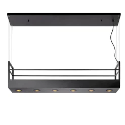 Lampadari Cucina-Selezionato da Mazzolaluce Lampadario porta oggetti a sospensione per isola cucina nero