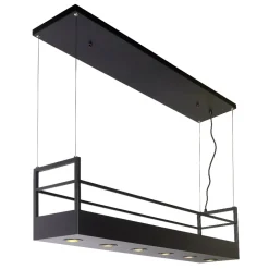 Lampadari Cucina-Selezionato da Mazzolaluce Lampadario porta oggetti a sospensione per isola cucina nero
