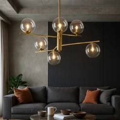 Lampadari Moderni-Perenz Illuminazione Lampadario pyrex ottone brunito per soggiorno