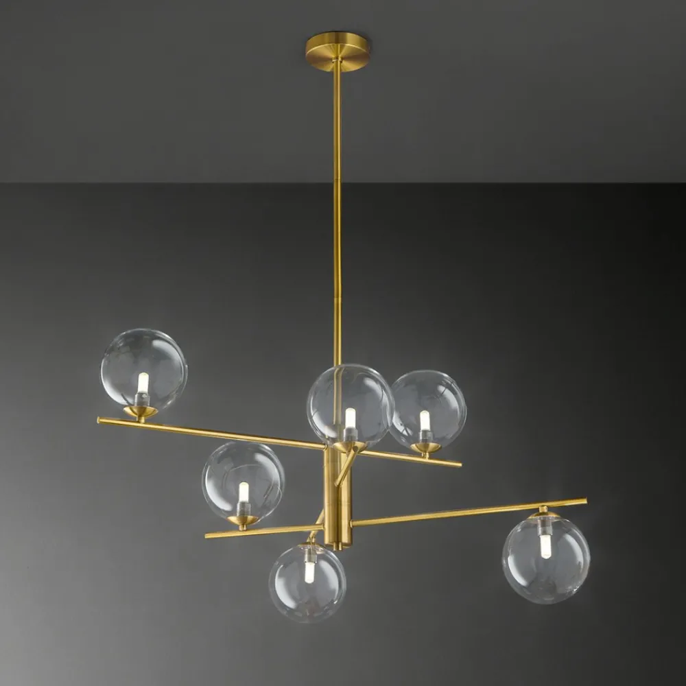 Lampadari Moderni-Perenz Illuminazione Lampadario pyrex ottone brunito per soggiorno