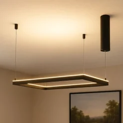 Lampadari Moderni-Selezionato da Mazzolaluce Lampadario quadrato 50cm moderno nero led 3000k dimmerabile