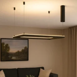 Lampadari Moderni-Selezionato da Mazzolaluce Lampadario quadrato 50cm moderno nero led 3000k dimmerabile