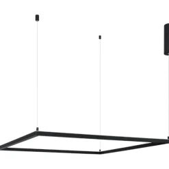 Lampadari Moderni-Selezionato da Mazzolaluce Lampadario quadrato 100cm nero moderno led 50w 3000k dimmerabile
