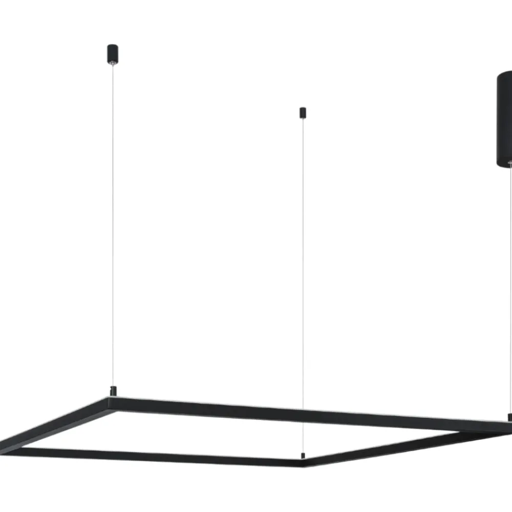 Lampadari Moderni-Selezionato da Mazzolaluce Lampadario quadrato 100cm nero moderno led 50w 3000k dimmerabile