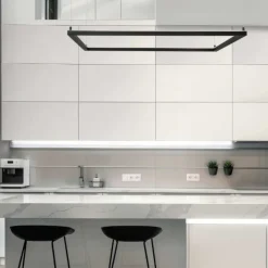 Lampadari Moderni-Selezionato da Mazzolaluce Lampadario quadrato 100cm nero moderno led 50w 3000k dimmerabile