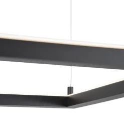 Lampadari Moderni-Selezionato da Mazzolaluce Lampadario quadrato 100cm nero moderno led 50w 3000k dimmerabile