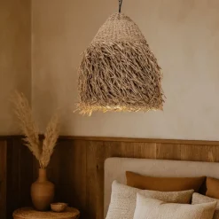 Lampadario Camera Da Letto-Selezionato da Mazzolaluce Lampadario rattan cupola alga marina