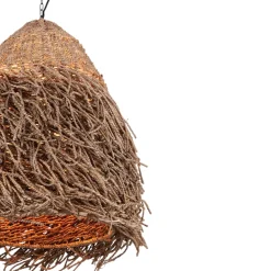 Lampadario Camera Da Letto-Selezionato da Mazzolaluce Lampadario rattan cupola alga marina