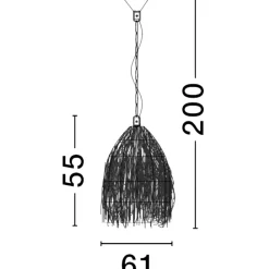 Lampadario Camera Da Letto-Selezionato da Mazzolaluce Lampadario rattan cupola alga marina