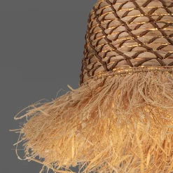 Lampadari Moderni-Selezionato da Mazzolaluce Lampadario rattan giacinto d'acqua intrecciato rafia corda