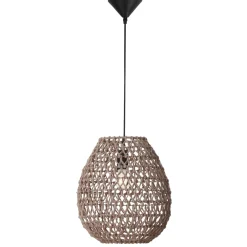 Lampadari Moderni-Selezionato da Mazzolaluce Lampadario rattan marrone e corda di carta filo in tessuto