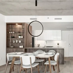 Lampadari Moderni-Selezionato da Mazzolaluce Lampadario rotonda cerchio nero 60cm led 36w 3000k