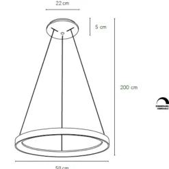 Lampadari Moderni-Vivida International Lampadario rotondo bianco led 60w 3000k 4000k vivida lifering
