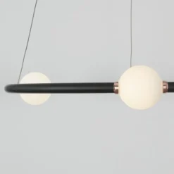 Lampadari Moderni-Selezionato da Mazzolaluce Lampadario rotondo nero per soggiorno moderno led 3000k dimmerabile
