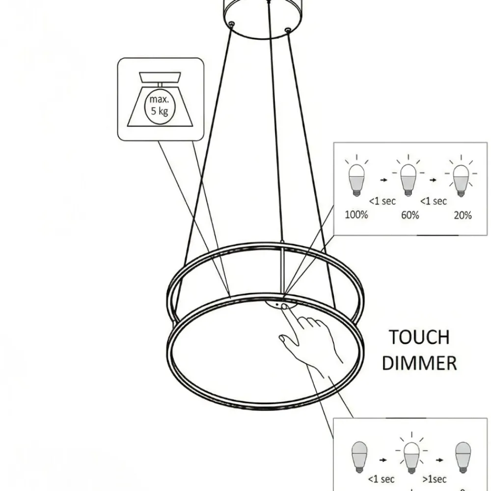 Lampadari Cucina-Selezionato da Mazzolaluce Lampadario rotondo porta oggetti bianco doppia luce led 3000k dimmerabile