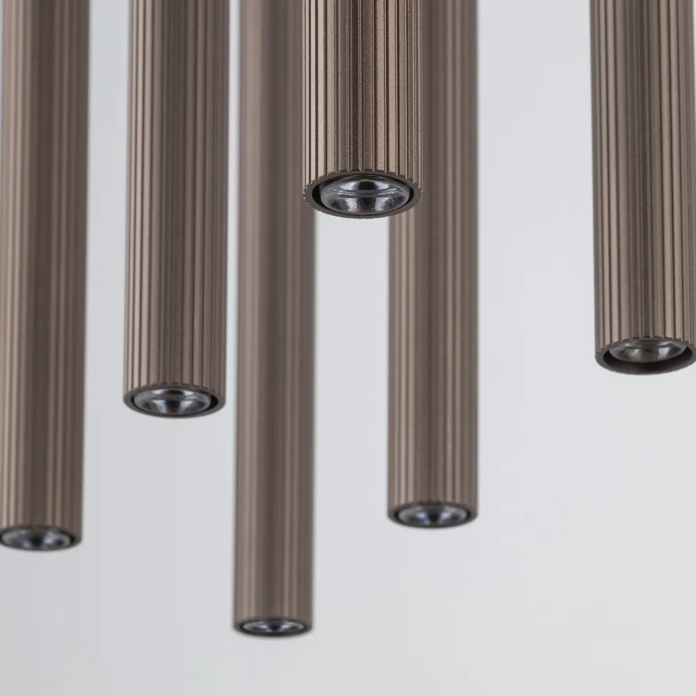 Lampadari Moderni-Selezionato da Mazzolaluce Lampadario sabbia cilindri rigati a sospensione per tavolo sala da pranzo moderno