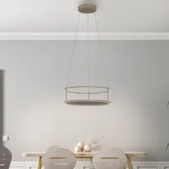 Lampadari Moderni-Selezionato da Mazzolaluce Lampadario sabbia rotondo moderno doppia luce led 3000k porta oggetti