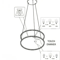 Lampadari Moderni-Selezionato da Mazzolaluce Lampadario sabbia rotondo moderno doppia luce led 3000k porta oggetti