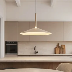 Lampadari Cucina-Selezionato da Mazzolaluce Lampadario saliscendi colore cenere per cucina moderna 16w 3000k