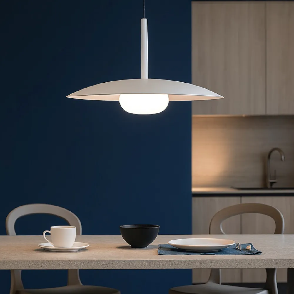 Lampadari Cucina-Selezionato da Mazzolaluce Lampadario saliscendi per cucina led 3000k disco bianco