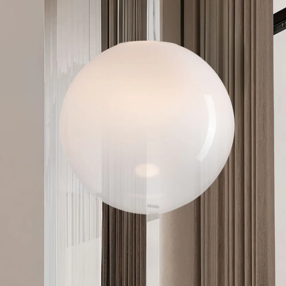 Lampadari Moderni-Selezionato da Mazzolaluce Lampadario sfera bianco sfumato in vetro 50 cm led 15w 3000k dimmerabile