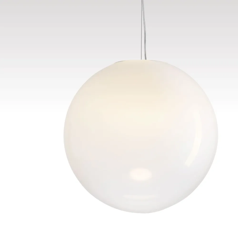 Lampadari Moderni-Selezionato da Mazzolaluce Lampadario sfera bianco sfumato in vetro 50 cm led 15w 3000k dimmerabile