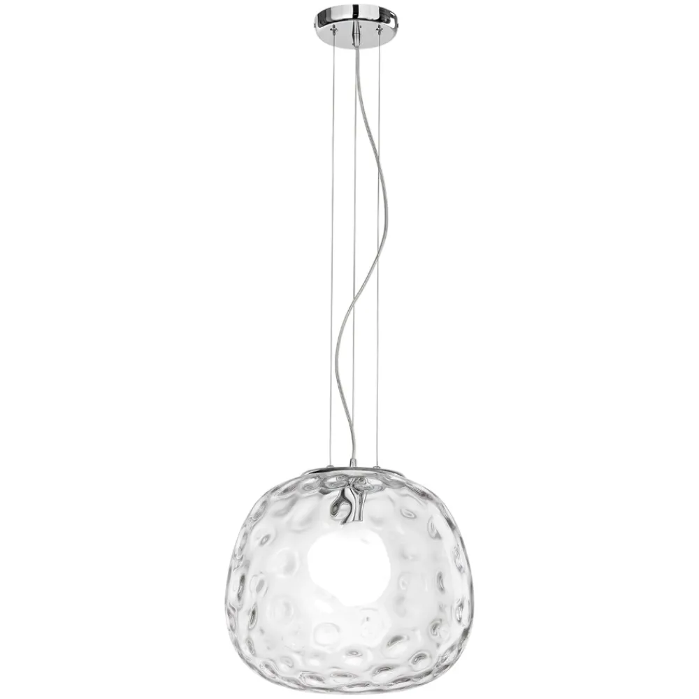 Lampadari Moderni-Perenz Illuminazione Lampadario sfera cm50 di vetro martellato trasparente perenz skin